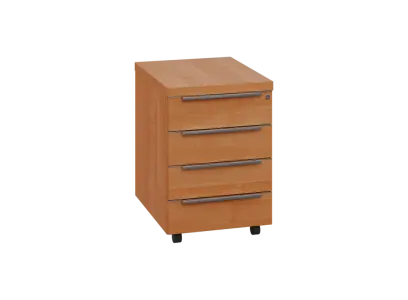 SIKZ - 01 kontejner pojízdný, 4-zásuvkový, deska 18 mm, zámek na první zásuvce, olše jantar